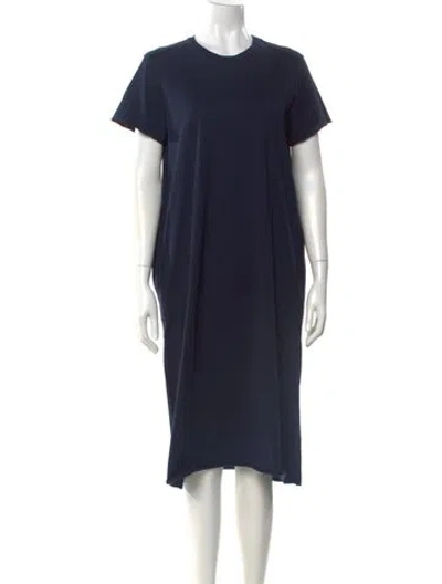 Pre-owned Labo.art Crew Neck Midi Length Dress In Blue