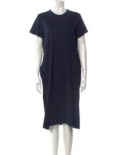 Pre-owned Labo.art Crew Neck Midi Length Dress In Blue