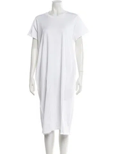 Pre-owned Labo.art Crew Neck Midi Length Dress W/ Tags In White