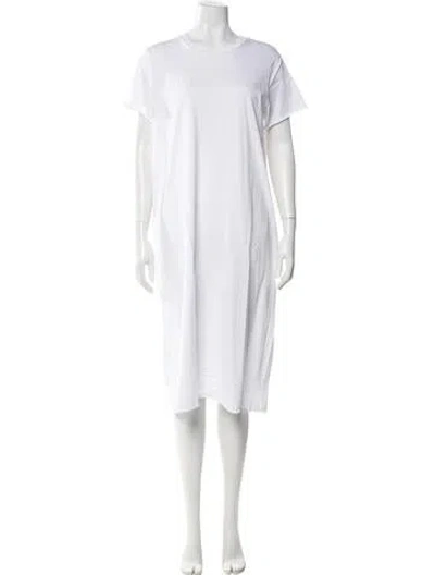 Pre-owned Labo.art Crew Neck Midi Length Dress W/ Tags In White