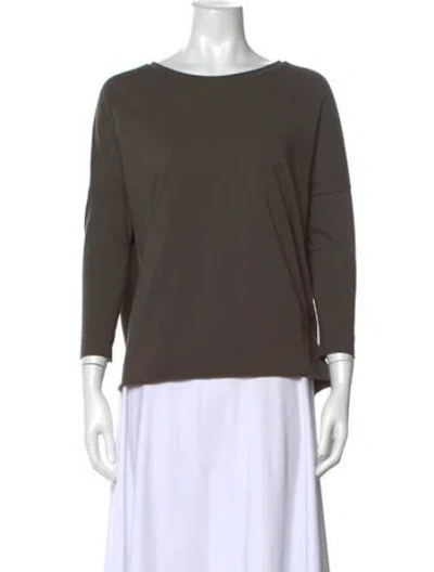 Pre-owned Labo.art Crew Neck Three-quarter Sleeve Top In Green