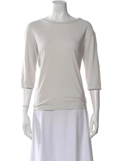 Pre-owned Labo.art Crew Neck Three-quarter Sleeve Top W/ Tags In Gray