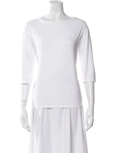 Pre-owned Labo.art Crew Neck Three-quarter Sleeve Top In White