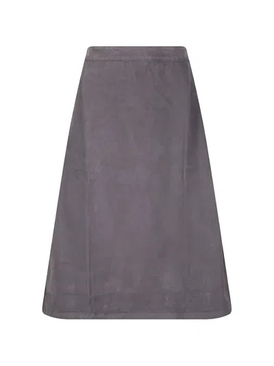 Labo.art Elasticated-waist Cotton Midi Skirt In Gray