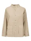 Labo.art Ines Buttoned Flap-pocket Jacket In Neutral