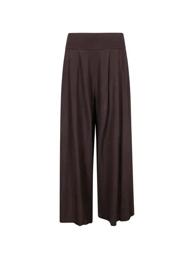 Labo.art High-waisted Wide-leg Trousers In Brown