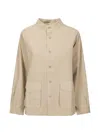 Labo.art Ines Buttoned Flap-pocket Jacket In Brown