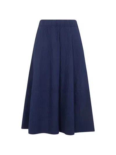 Labo.art Labo. Art Gea Rock Cotton Round Midi Skirt In Blue