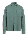 Labo.art Labo. Art Man Shirt Emerald Green Size 2 Linen, Cotton In Green
