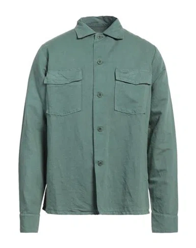 Labo.art Labo. Art Man Shirt Emerald Green Size 2 Linen, Cotton