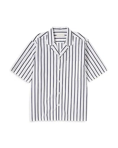 Labo.art Labo. Art Oversized Fit Striped Shirt In White