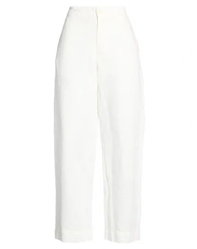 Labo.art Labo. Art Woman Pants White Size 2 Linen, Cotton