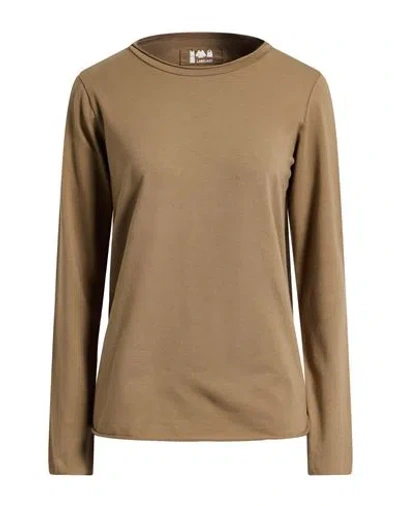 Labo.art Labo. Art Woman T-shirt Khaki Size 2 Cotton, Elastane In Brown