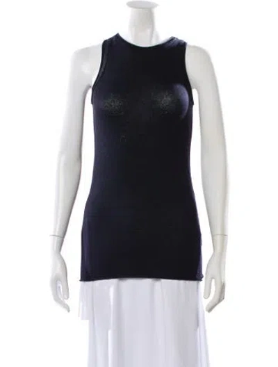 Pre-owned Labo.art Linen Crew Neck Top In Blue