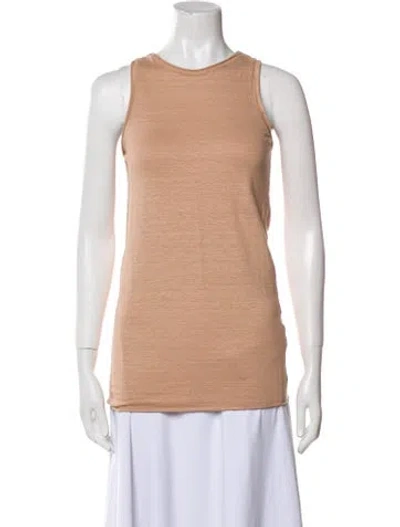 Pre-owned Labo.art Linen Crew Neck Top In Neutral