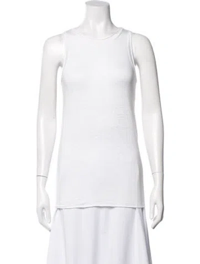 Pre-owned Labo.art Linen Crew Neck Top In White