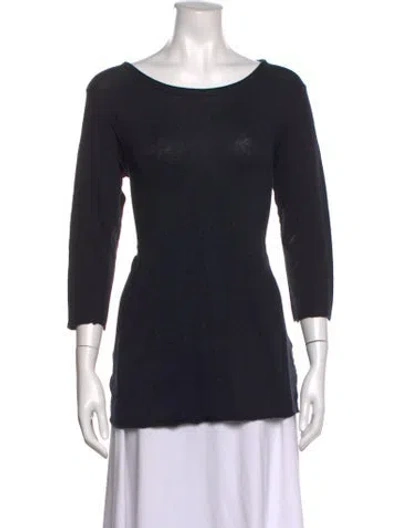 Pre-owned Labo.art Linen Scoop Neck T-shirt In Black
