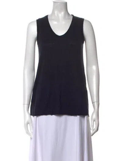 Pre-owned Labo.art Linen V-neck Top In Blue