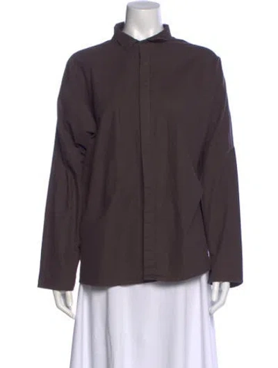 Pre-owned Labo.art Long Sleeve Blouse In Brown