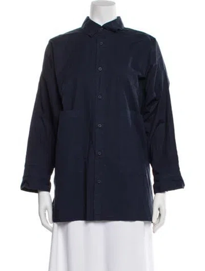 Pre-owned Labo.art Long Sleeve Button-up Top In Blue
