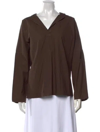 Pre-owned Labo.art Long Sleeve Button-up Top In Brown