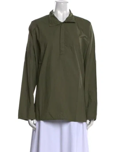 Pre-owned Labo.art Long Sleeve Button-up Top In Green