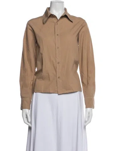 Pre-owned Labo.art Long Sleeve Button-up Top In Neutrals