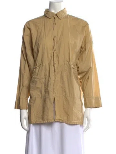 Pre-owned Labo.art Long Sleeve Button-up Top In Neutrals