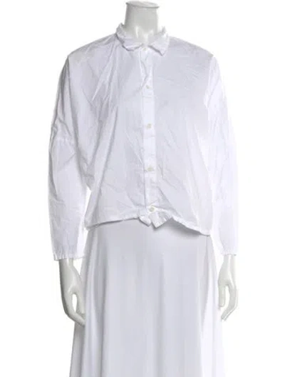 Pre-owned Labo.art Long Sleeve Button-up Top In White