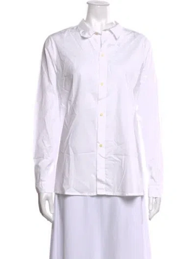 Pre-owned Labo.art Long Sleeve Button-up Top In White