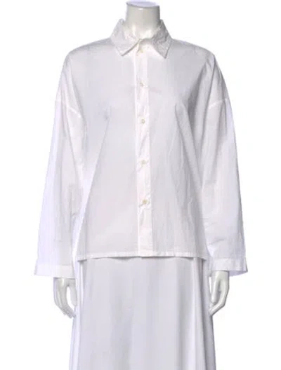 Pre-owned Labo.art Long Sleeve Button-up Top In White