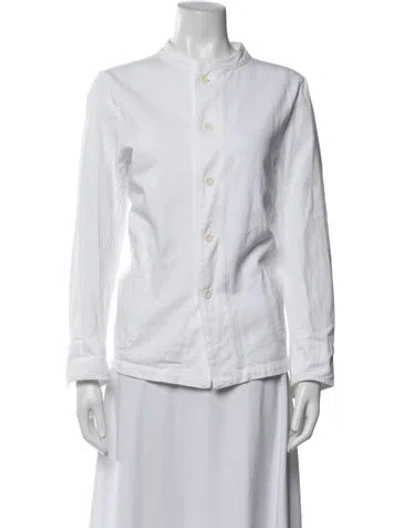 Pre-owned Labo.art Long Sleeve Button-up Top In White