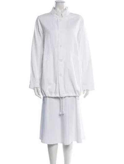 Pre-owned Labo.art Long Sleeve Button-up Top In White