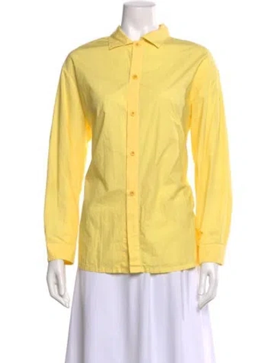 Pre-owned Labo.art Long Sleeve Button-up Top In Yellow