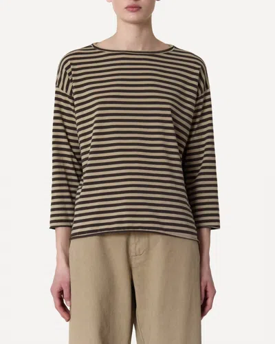 Labo.art Maglia Teresa Striped Jersey Top In Sonora In Brown