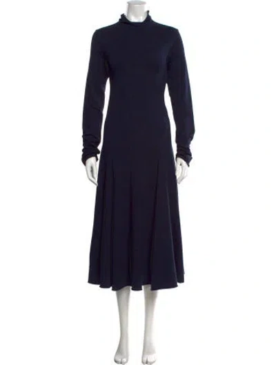 Pre-owned Labo.art Mock Neck Midi Length Dress In Blue