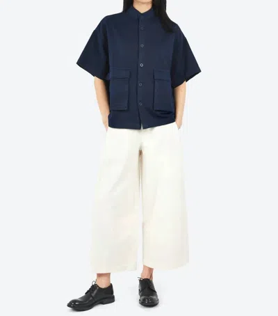 Labo.art Panta Storto High-waisted Pants In Gala In White