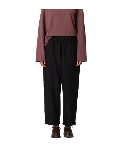 Labo.art Pull-on Cuffed Cotton Cover Trouser In Black