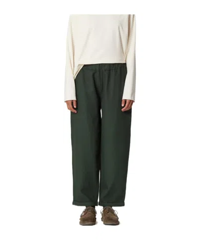 Labo.art Pull-on Cuffed Cotton Cover Trouser In Green
