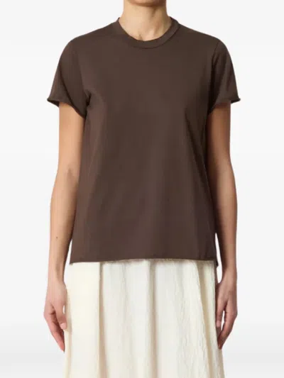 Labo.art Raw-edge Short-sleeve T-shirt In Brown