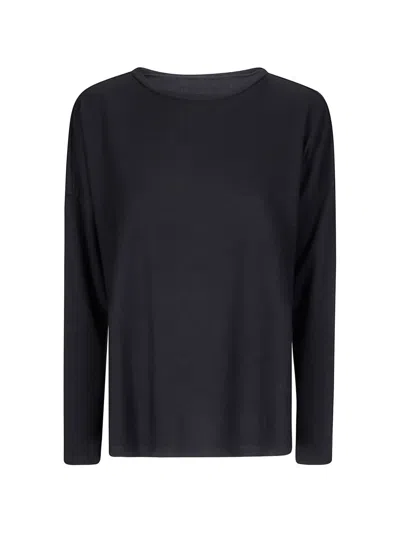 Labo.art Sandra Round-neck Long-sleeve Top In Black