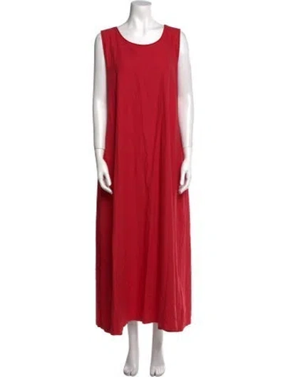 Pre-owned Labo.art Scoop Neck Long Dress In Red