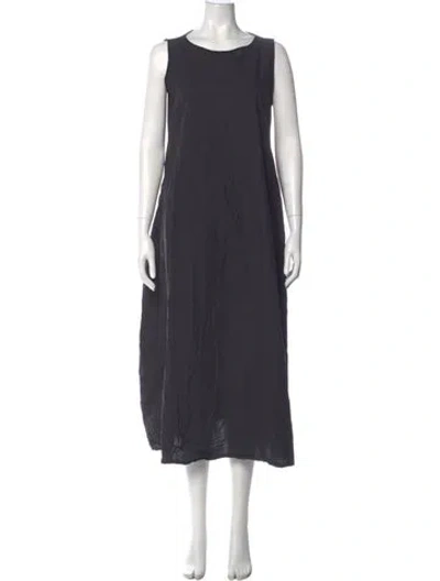 Pre-owned Labo.art Scoop Neck Midi Length Dress In Gray