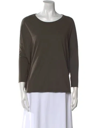 Pre-owned Labo.art Scoop Neck Three-quarter Sleeve Top W/ Tags In Green