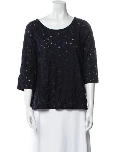 Pre-owned Labo.art Scoop Neck Three-quarter Sleeve T-shirt In Black