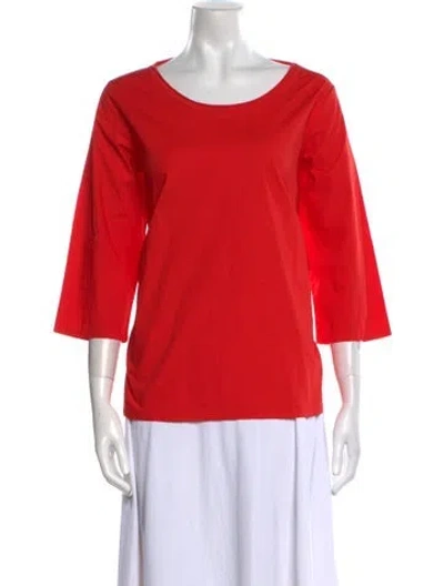 Pre-owned Labo.art Scoop Neck Three-quarter Sleeve T-shirt In Red