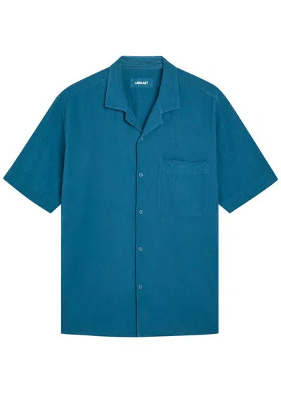 Labo.art Seersucker Cotton Shirt In Blue