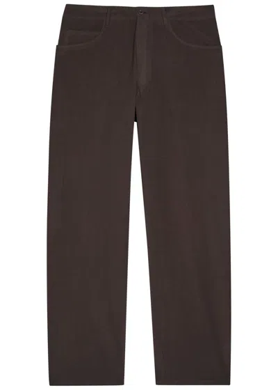 Labo.art Straight-leg Cotton Trousers In Brown