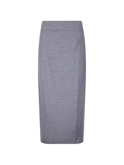 Labo.art Stretch-wool Midi Skirt In Gray