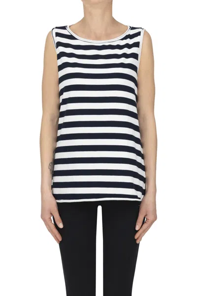 Labo.art Striped Cotton Top In Blue